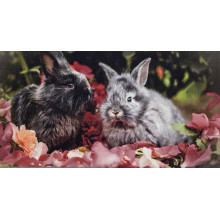 Карпет "Кролики"; 80x150 см; розовый;серый;зеленый; прямой