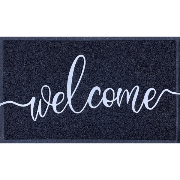 Грязезащитный коврик "PVC PRINT WELCOME 001 BLACK"; 45x75 см; черный; прямой