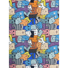 Палас "203_6700_CATS"; 80x150 см; желтый;синий; прямой