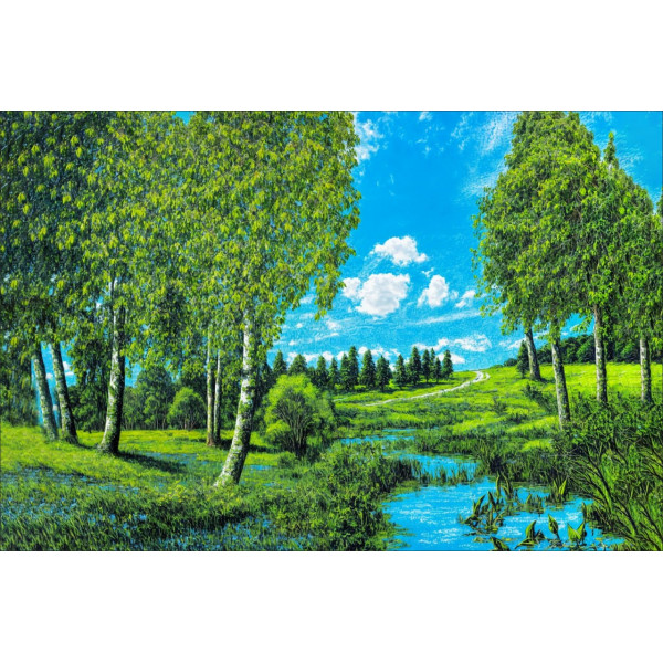 Карпет "NATURE 438-41"; 200x300 см; прямой; зеленый;синий