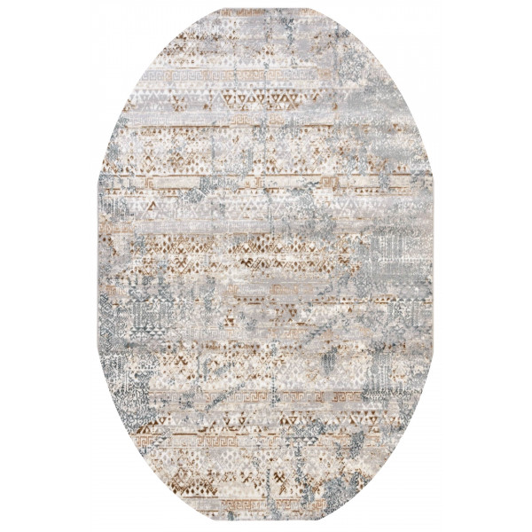 Ковер "BELLA 057A CREAM SHIRINK / BLUE FDY"; 120x180 см; ; овал