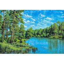 Карпет "NATURE 432-41"; 100x150 см; прямой; зеленый;синий