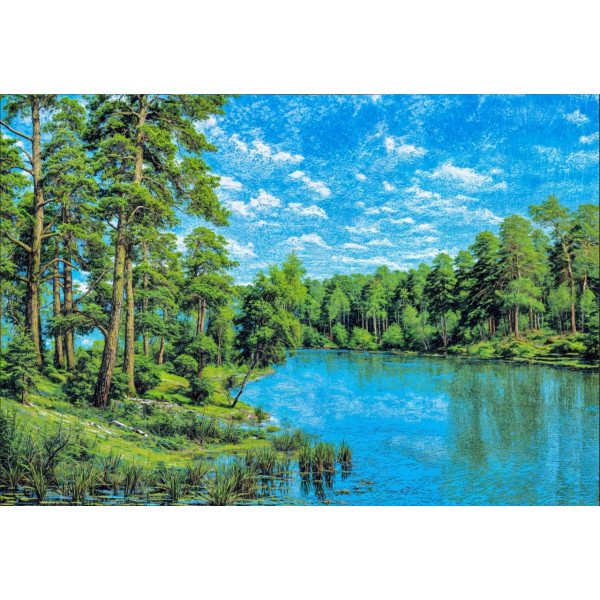 Карпет "NATURE 432-41"; 100x150 см; прямой; зеленый;синий