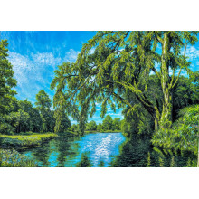 Карпет "NATURE 428-41"; 100x150 см; прямой; зеленый;синий