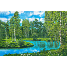 Карпет "NATURE 435-41"; 100x150 см; прямой; зеленый;синий