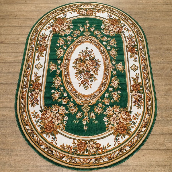 Ковер "Лайла де Люкс 15361_10266_o"; 120x180 см; зеленый; овал