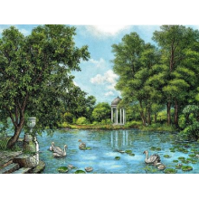 Карпет "NATURE 231-41"; 200x400 см; прямой; зеленый;синий