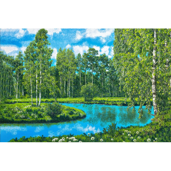 Карпет "NATURE 435-41"; 200x300 см; прямой; зеленый;синий