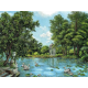 Карпет "NATURE 231-41"; 100x150 см; прямой; зеленый;синий