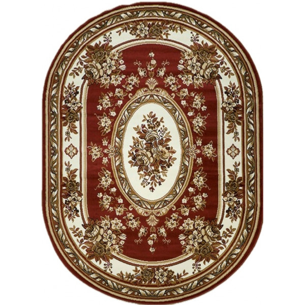 Ковер "Лайла де Люкс 15461_10366_o"; 200x300 см; красный;белый; овал