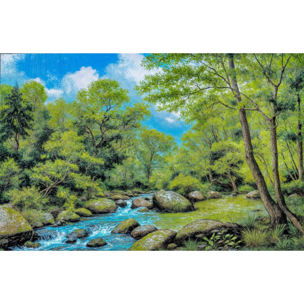 Карпет "NATURE 430-41"; 150x200 см; прямой; зеленый;синий