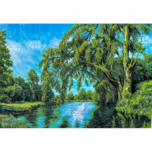 Карпет "NATURE 428-41"; 200x400 см; прямой; зеленый;синий