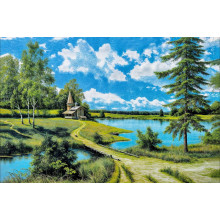 Карпет "NATURE 439-41"; 150x200 см; прямой; зеленый;синий