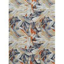 Палас "198_5455_FLORA"; 50x100 см; белый;синий; прямой