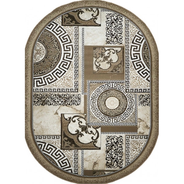 Ковер "Лайла де Люкс 15840_10842_o"; 80x150 см; коричневый; овал
