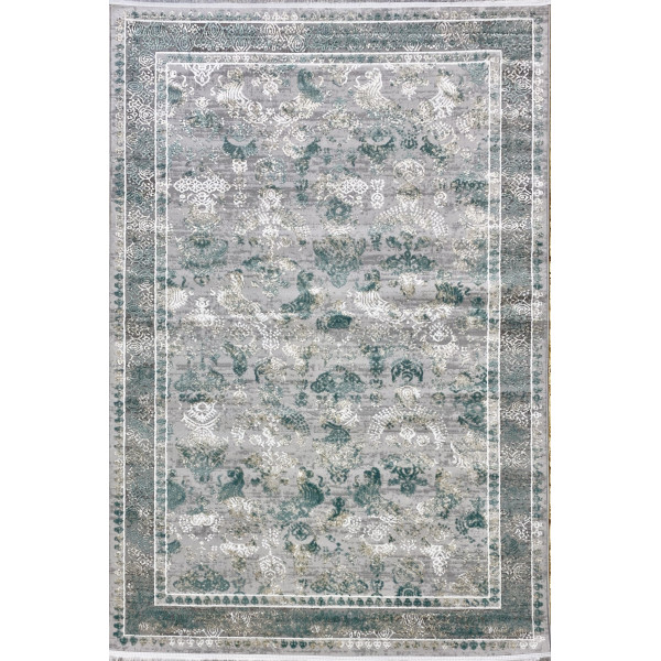 Ковер "AFINA 9008A GREY / GREEN"; 160x230 см; зеленый;серый; прямой