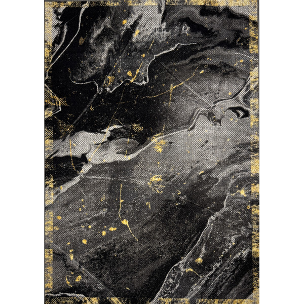 Карпет "GISSAR-С 375-71"; 125x180 см; прямой; черный;золотистый