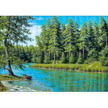 Карпет "NATURE 429-41"; 150x200 см; прямой; зеленый;синий